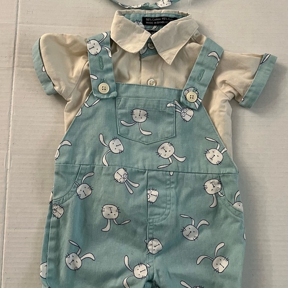 Andrew Fezza adorable Bunny motif two-piece outfit with matching hat - Picture 4 of 4